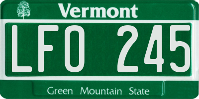 VT license plate LFO245