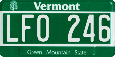 VT license plate LFO246