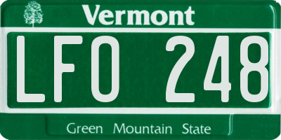 VT license plate LFO248
