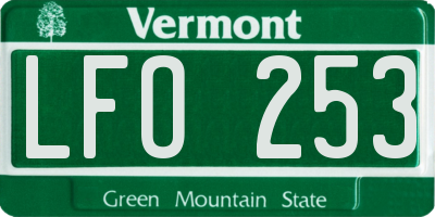 VT license plate LFO253
