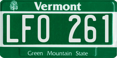 VT license plate LFO261