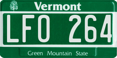 VT license plate LFO264
