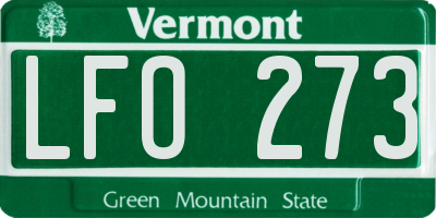 VT license plate LFO273