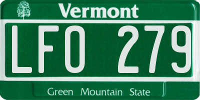 VT license plate LFO279