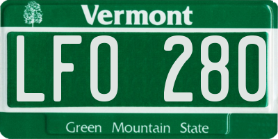 VT license plate LFO280