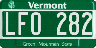 VT license plate LFO282