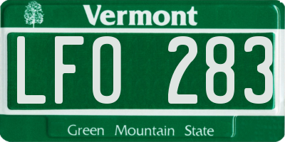 VT license plate LFO283