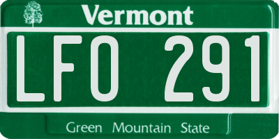 VT license plate LFO291