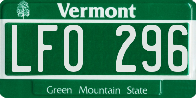 VT license plate LFO296