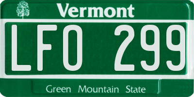 VT license plate LFO299