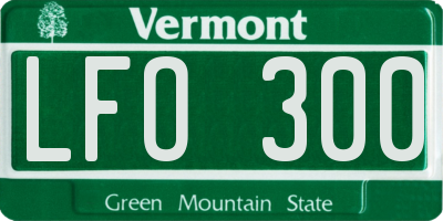 VT license plate LFO300