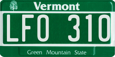 VT license plate LFO310