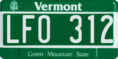 VT license plate LFO312