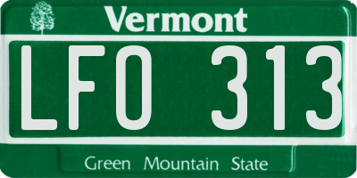 VT license plate LFO313