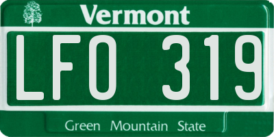 VT license plate LFO319