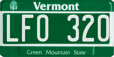 VT license plate LFO320