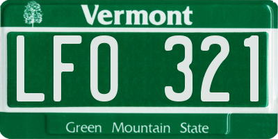 VT license plate LFO321