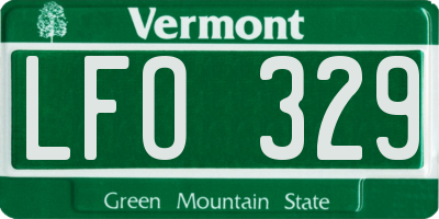VT license plate LFO329