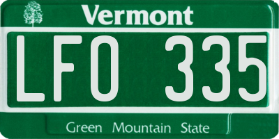 VT license plate LFO335
