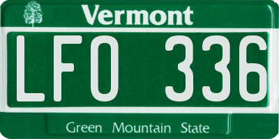 VT license plate LFO336