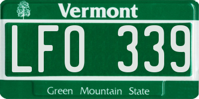 VT license plate LFO339