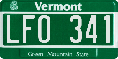 VT license plate LFO341