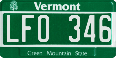 VT license plate LFO346