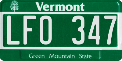 VT license plate LFO347