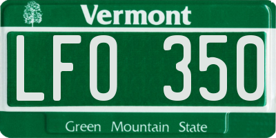 VT license plate LFO350