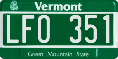 VT license plate LFO351