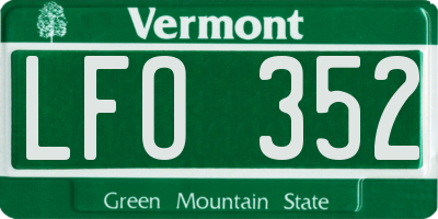 VT license plate LFO352