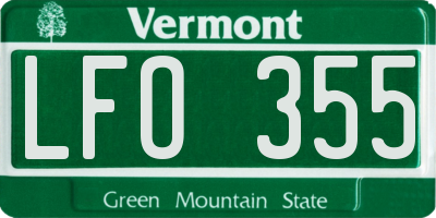 VT license plate LFO355