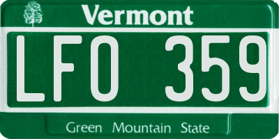 VT license plate LFO359