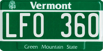 VT license plate LFO360
