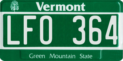 VT license plate LFO364