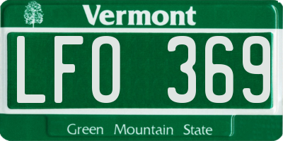 VT license plate LFO369