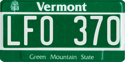 VT license plate LFO370