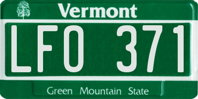 VT license plate LFO371
