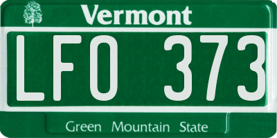 VT license plate LFO373