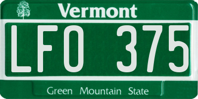 VT license plate LFO375