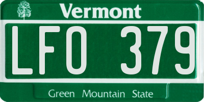 VT license plate LFO379
