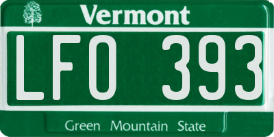 VT license plate LFO393
