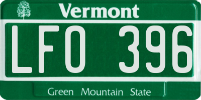 VT license plate LFO396