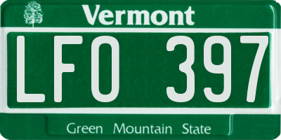VT license plate LFO397