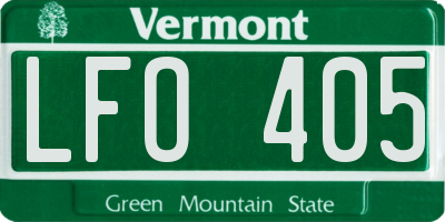 VT license plate LFO405