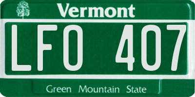 VT license plate LFO407