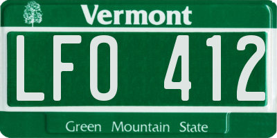 VT license plate LFO412