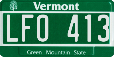 VT license plate LFO413