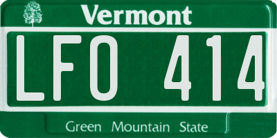 VT license plate LFO414