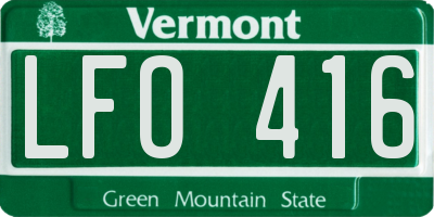 VT license plate LFO416